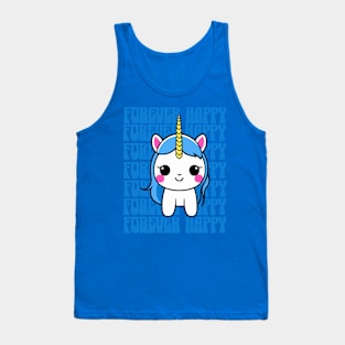 Cute Forever Happy Unicorn Tank Top